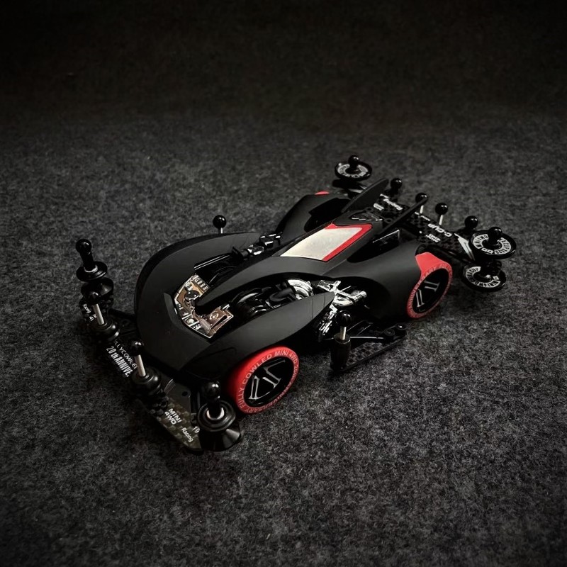 田宫四驱车 改装FMA底盘前置马达疾速蝮蛇 九色磨T砂黑喷漆 礼盒