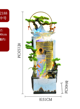 简约流水喷泉摆件创意家居客厅B落地鱼池景观阳台户外现代加湿器