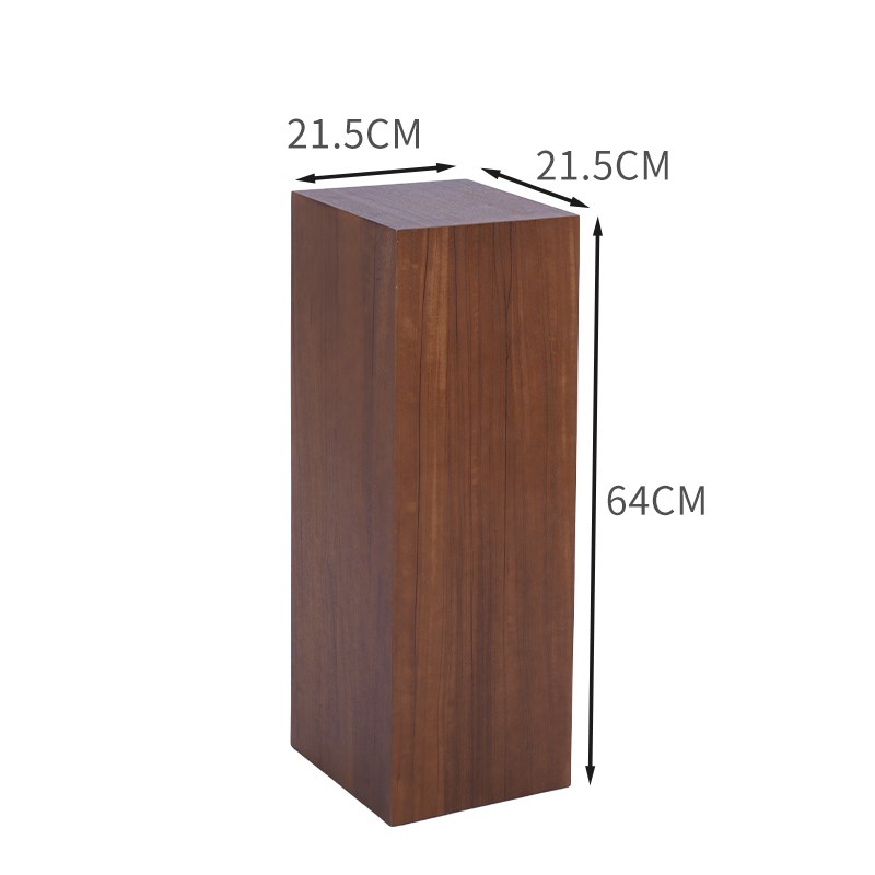 中式复古风d实木墩子摆件底座民宿酒店方形木桩展示台花架装饰柱