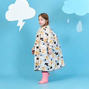 高品质2024新卡通儿童雨衣全身速干透气防水幼儿园男女雨披书包位