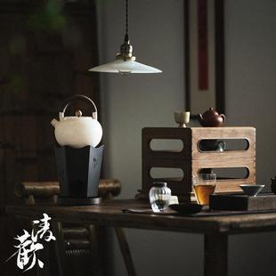 明火碳炉带酒精灯底座 清欢 日式 精铁碳炉 家用桌面煮茶炉温茶炉