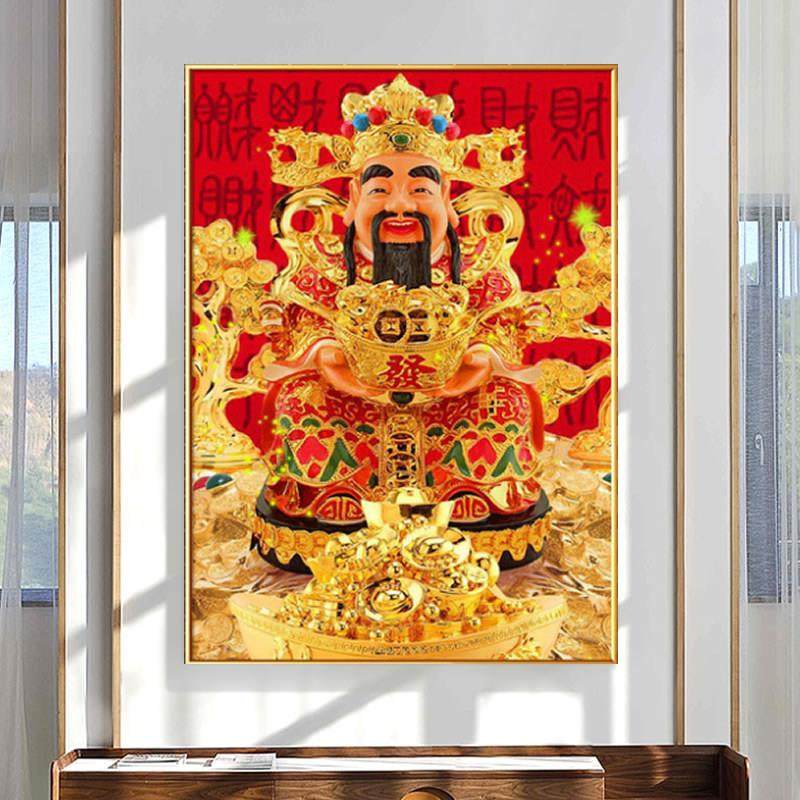 5d财神爷钻石画2024新款满钻发财金元宝粘砖点钻十字绣中堂贴钻画,居家布艺,钻石绣,淘宝优惠券,粉丝福利购,淘宝优惠卷