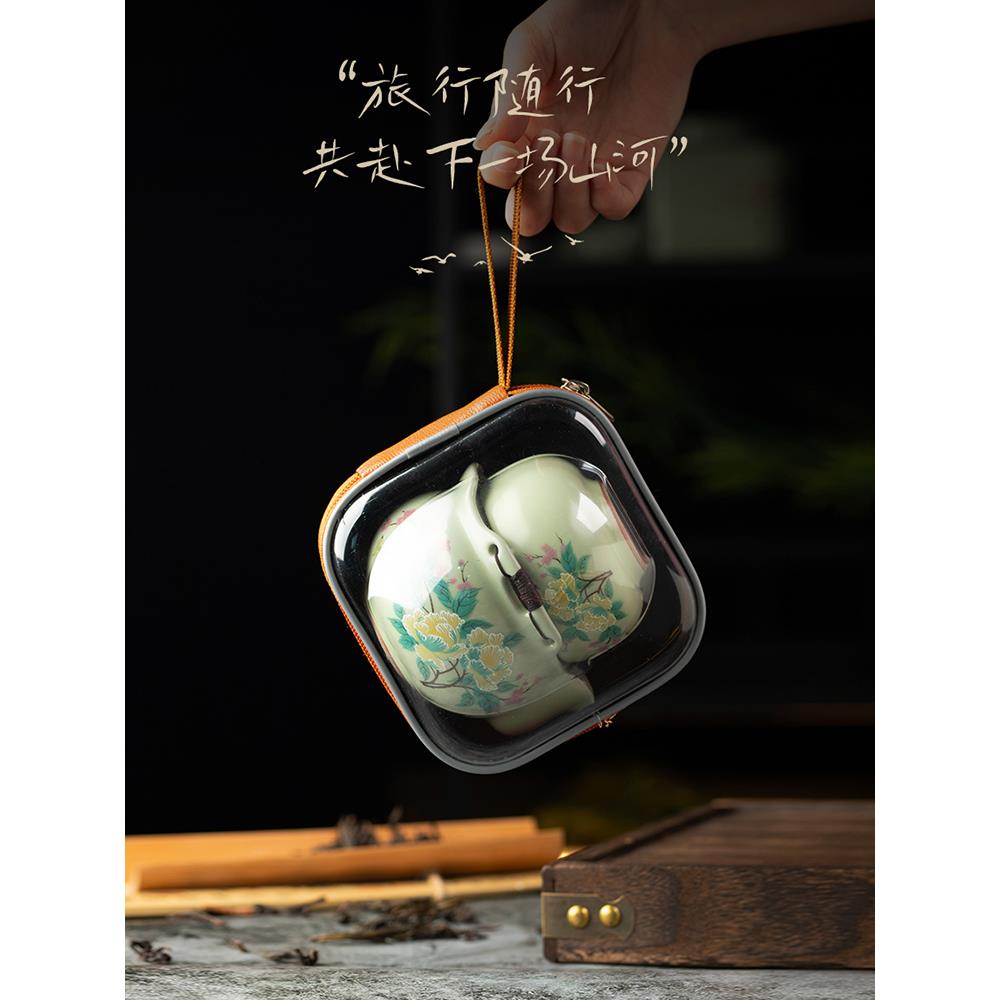 芙蓉花如意壶汝窑豆青釉盖碗茶杯单个高档泡茶手抓壶茶具茶壶单壶