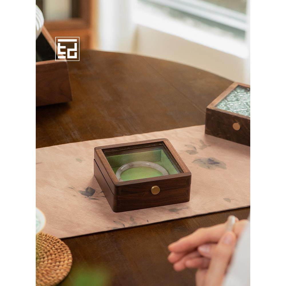 2025新首饰盒小实木收纳手镯精美收纳盒婚礼五金礼品单