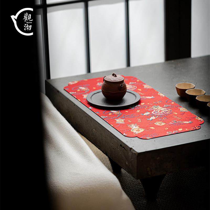 观沏 新年生肖龙干泡茶席 新中式禅意桌旗 家用茶台茶席茶道配件,居家布艺,茶席,淘宝优惠券,粉丝福利购,淘宝优惠卷