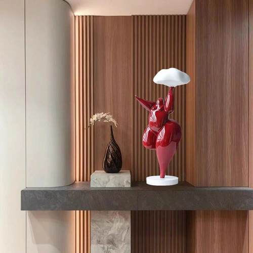 云朵抽象风韵胖妞人物雕塑摆件家居客厅玄关创意人形艺术软装饰品