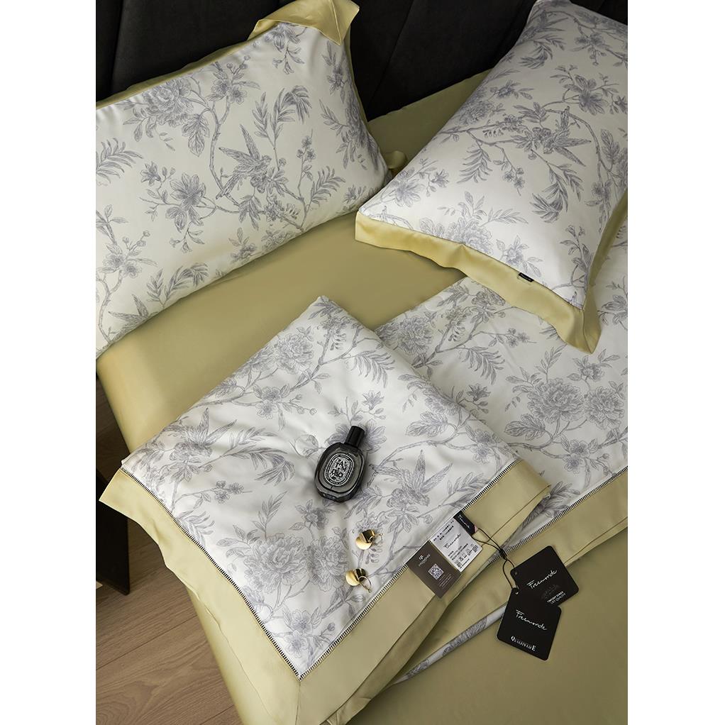 可机洗空调被夏凉被 LF100支双面天丝莱赛尔夏被四件套田园风