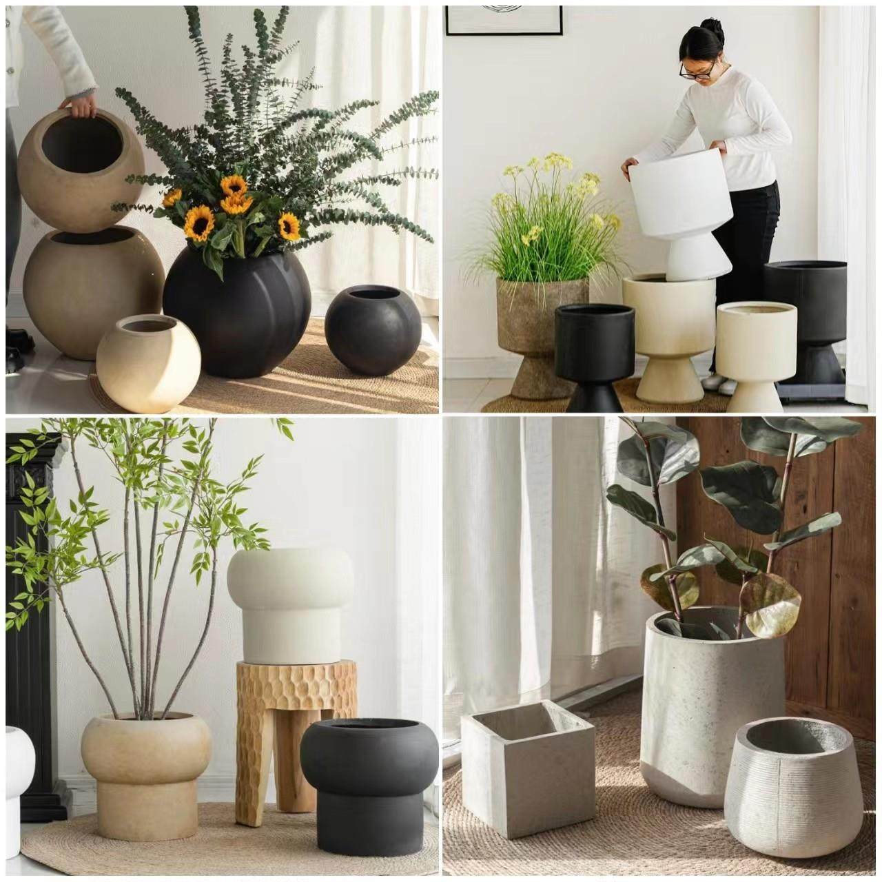 现代简约家居客厅阳台酒店别墅民宿落地创意水泥大号绿植花盆摆件,家居饰品,花盆,淘宝优惠券,粉丝福利购,淘宝优惠卷