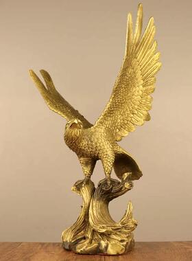 纯铜大展宏图老鹰雄鹰摆件办公室大鹏展翅客厅家居铜鹰装饰工艺品