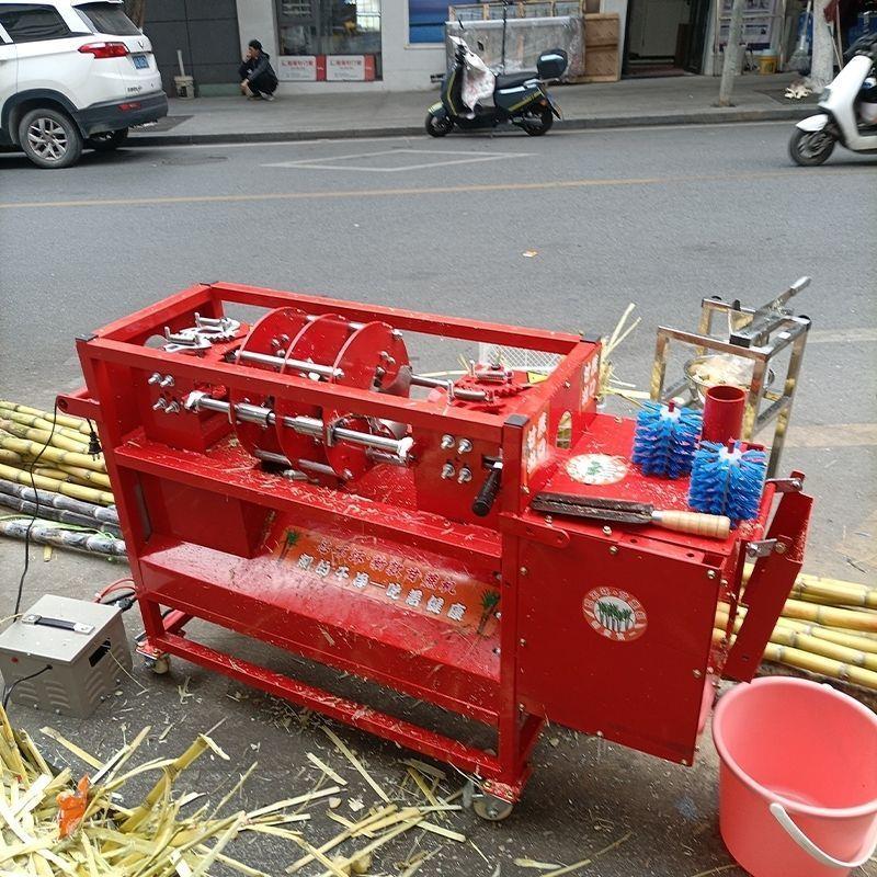 新款豫发全自动甘蔗削皮机厂家直销去皮机刮皮切段清洗摆地摊