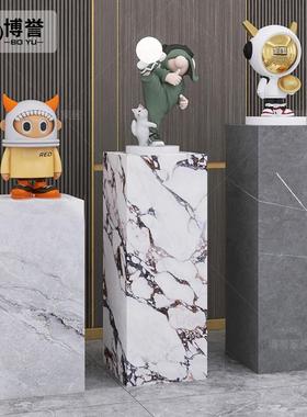 岩板立柱子大理石摆件底座入户门玄关增高展示台花架子客厅落地式