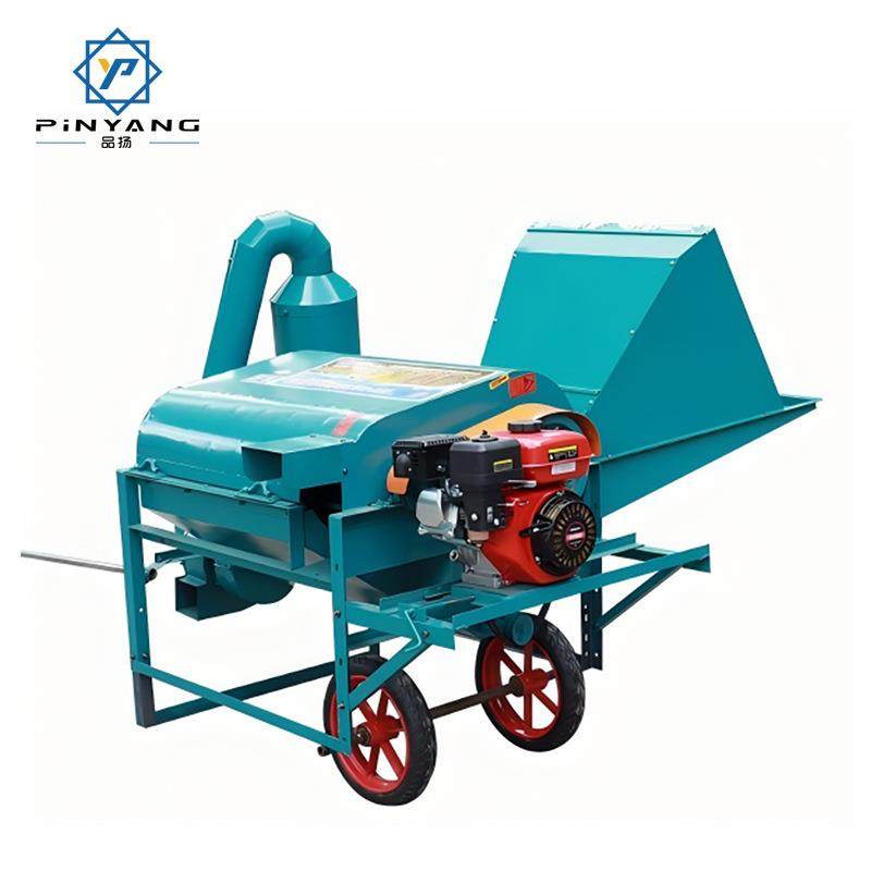 新款双滚筒油菜水稻小麦黄豆高粱芝麻多功能家用脱粒机Paddy thre