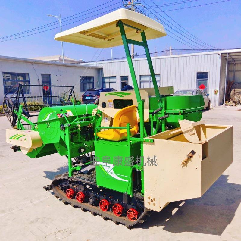 全喂入小型水稻联合收割机新款套种地大豆收获机种子脱粒机