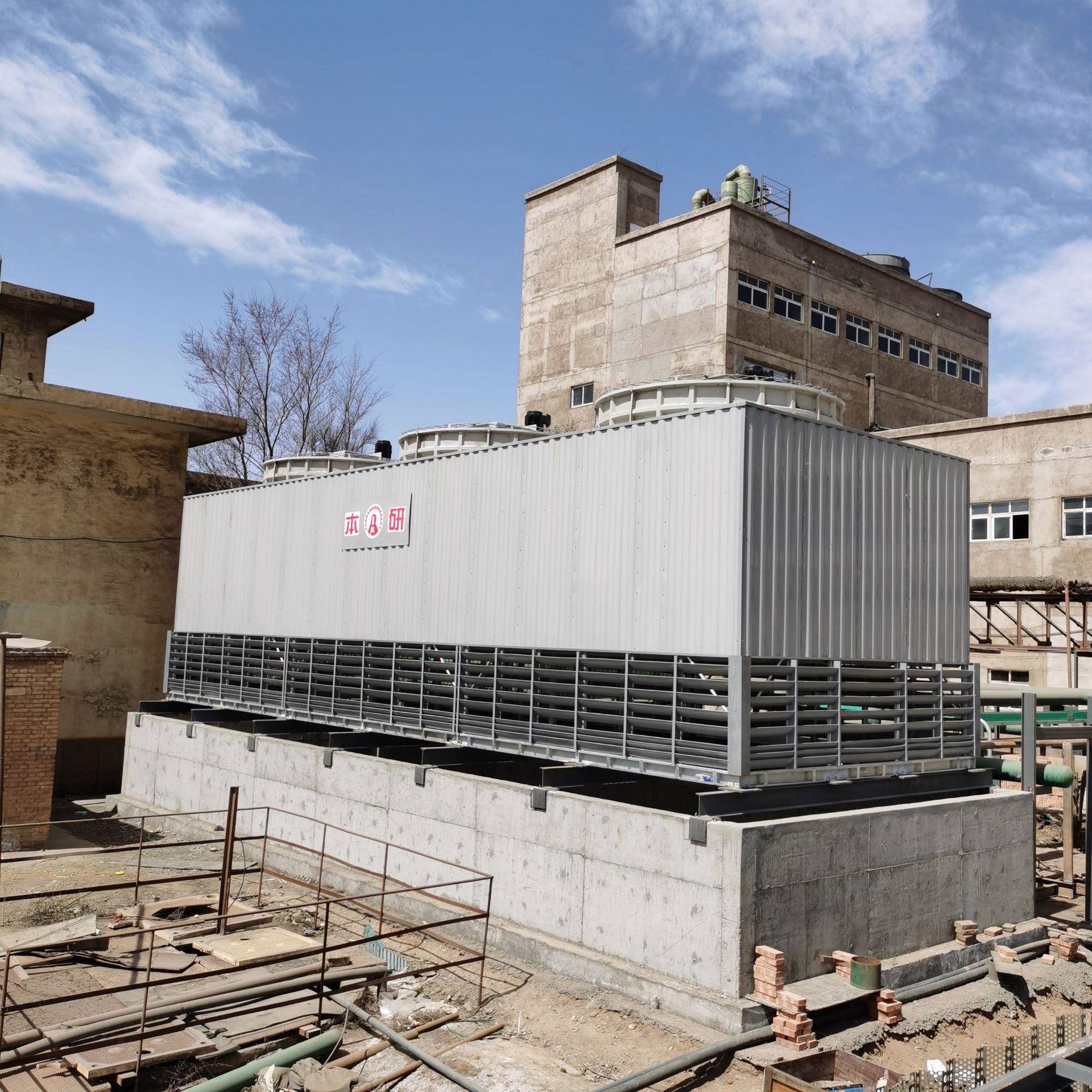 空压机配套方形逆流无底盘玻璃钢冷却水塔提供管道上门安装服务