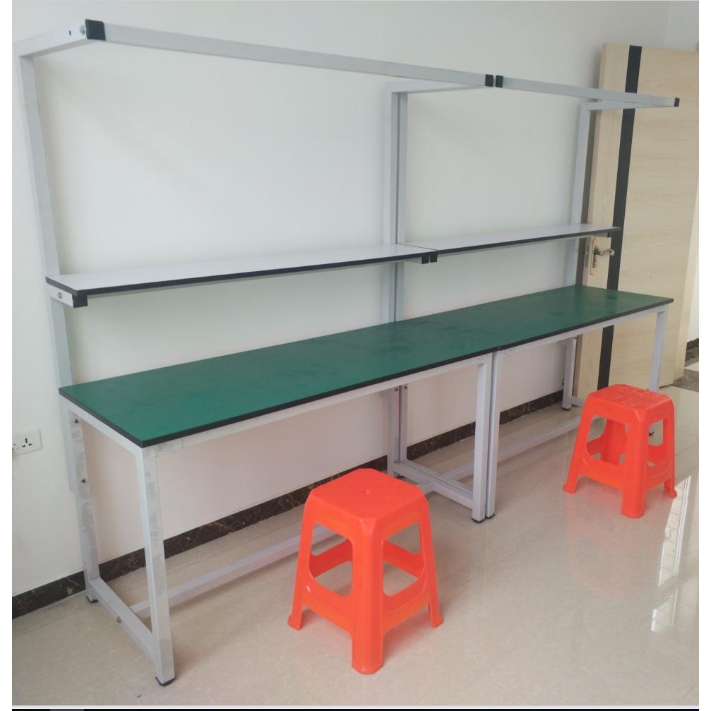 防静电工作台三层车间工作台操作台带灯架仓库打包桌防静电工作台