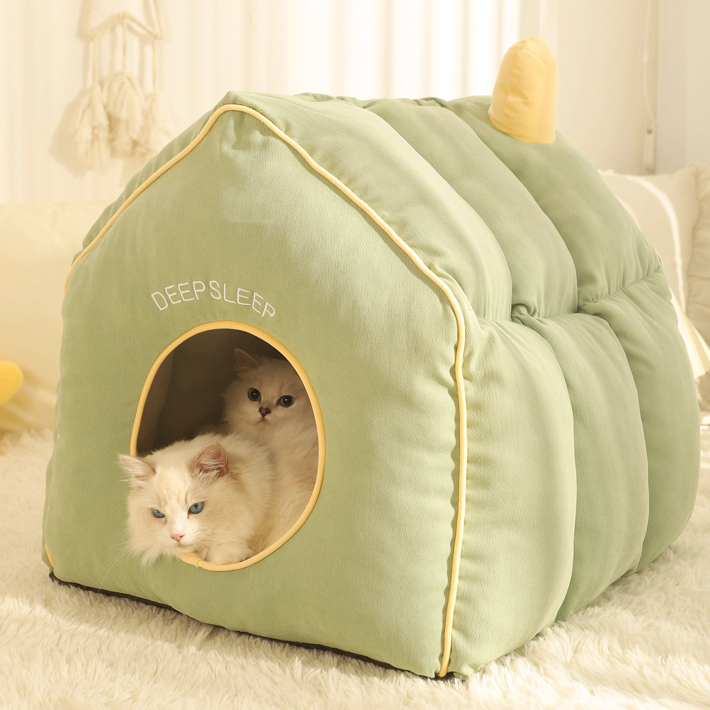 猫窝冬天保暖封闭式安全感猫咪床四季通用猫垫子冬天猫咪躲避屋