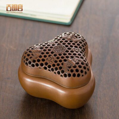 家用品 铜铜香炉禄到具香礼品熏香炉福官 道香炉紫摆件古铜摆件