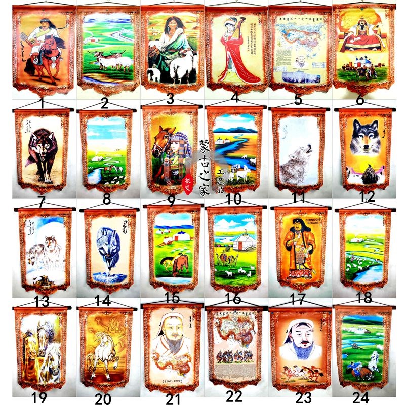 皮画彩色挂画装饰画内蒙古工艺品工艺画蒙古包饭店装修用礼品墙饰图片