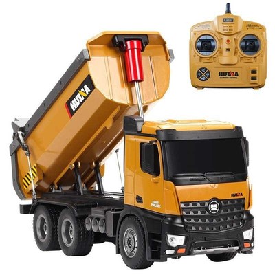 汇纳遥控工程车大卡车翻斗u车合金工程车充电大号遥控车重型自卸