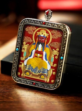 2025b本命年朱砂唐卡藏式手工彩绘十二生肖本命佛吊坠男女同款挂