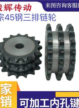 用12A12307三排11415-链条4518排3到数1613齿链轮6分三标准钢根一