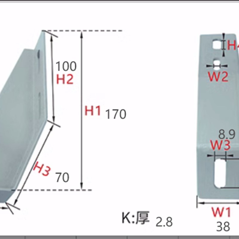 地脚支架GFFB10-90210-L/R 替代GFFB8-50100LU/R欧标铝型材用