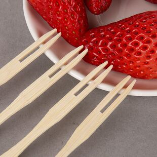 春游木质水果叉 一次性食品级小木叉 家用吃水果甜品便携果签