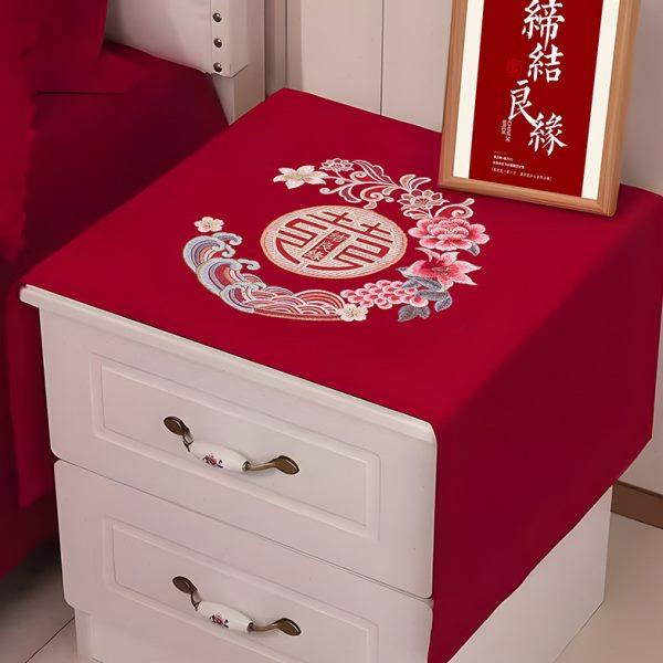 床头柜盖布结婚房装饰红色喜高级感保护垫防脏喜庆轻奢风桌布套罩,节庆用品/礼品,婚房装扮用品,淘宝优惠券,粉丝福利购,淘宝优惠卷
