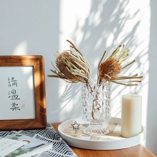 复古网红高脚酒杯式 饰摆件水培器皿 浮雕玻璃花瓶酒店婚房间圣诞装