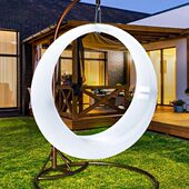 户外发光秋千网红秋千月亮露营秋千打卡七彩变色户外庭院灯吊椅