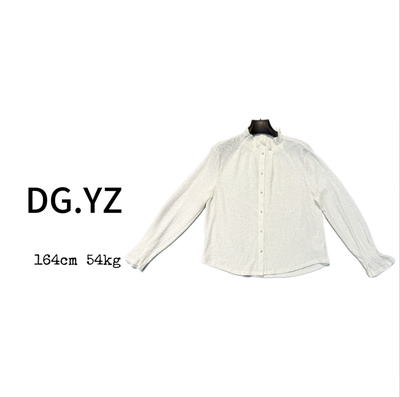 【樱子家】3227F微喇袖衬衫木耳边立领衬衫