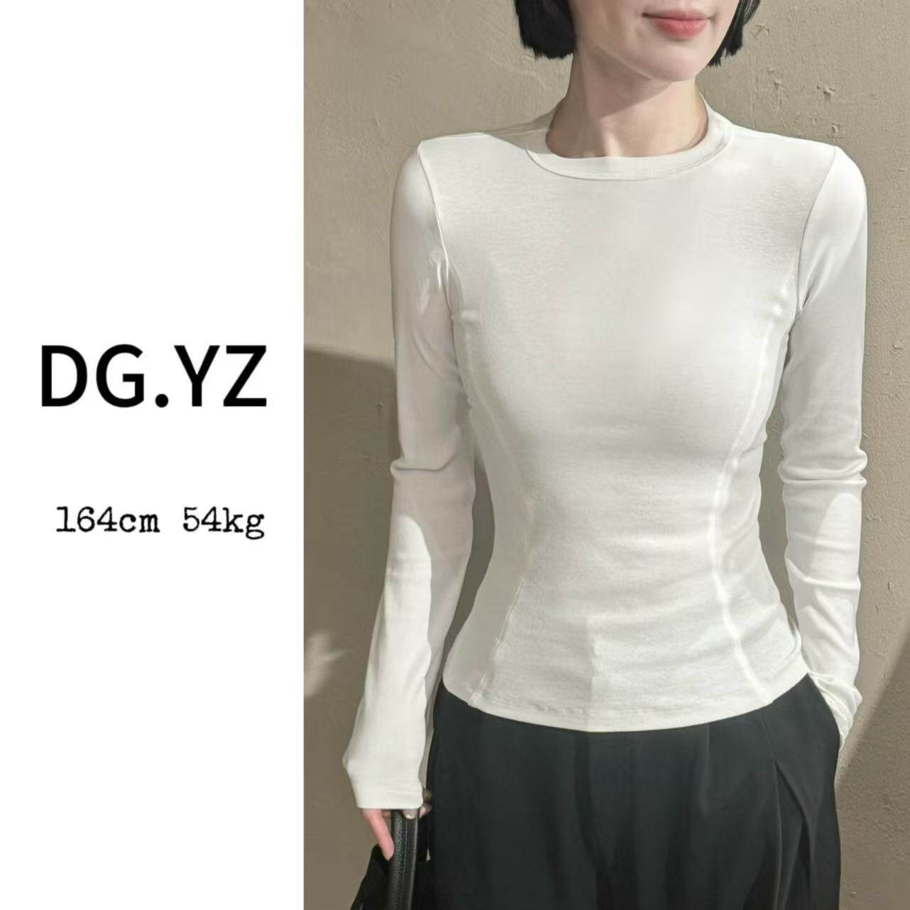 【樱子家】3287F圆领法式纯色线条收腰显瘦上衣