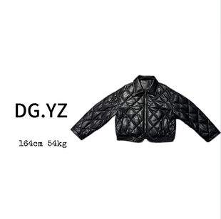 【樱子家】3134F菱格纹轻薄短款夹克外套