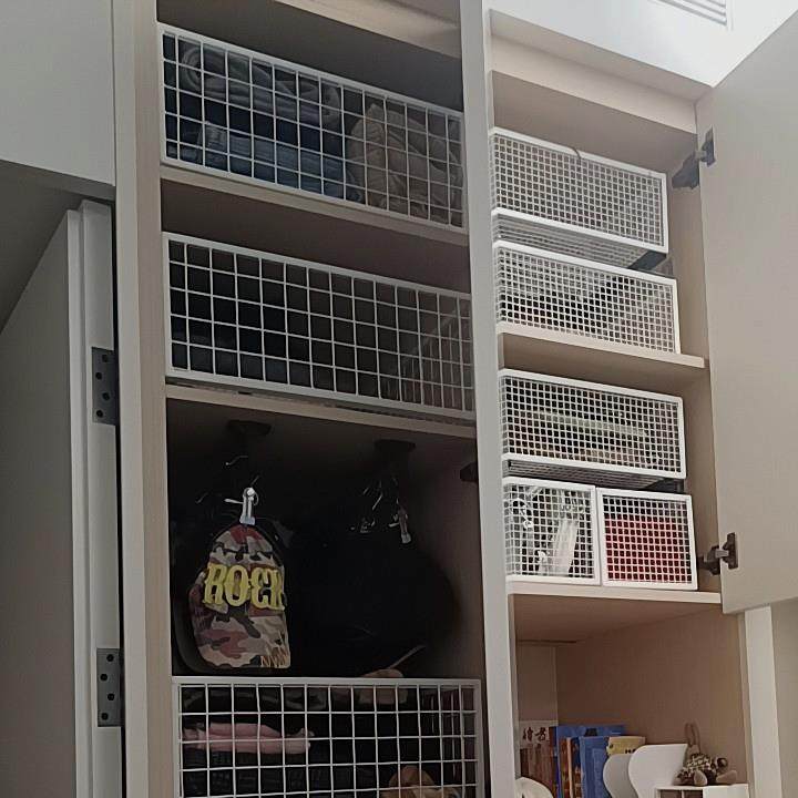 定制衣柜拉篮抽屉式密网格滑轨收纳筐免打孔抽拉式分层收纳篮网篮,基础建材,衣柜拉篮,淘宝优惠券,粉丝福利购,淘宝优惠卷