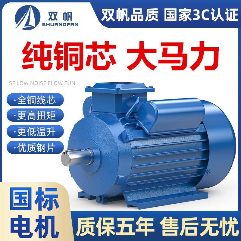 需定制国标单相电动机家用220V大功率1.5/2.2/3.0/5.5小型全铜两