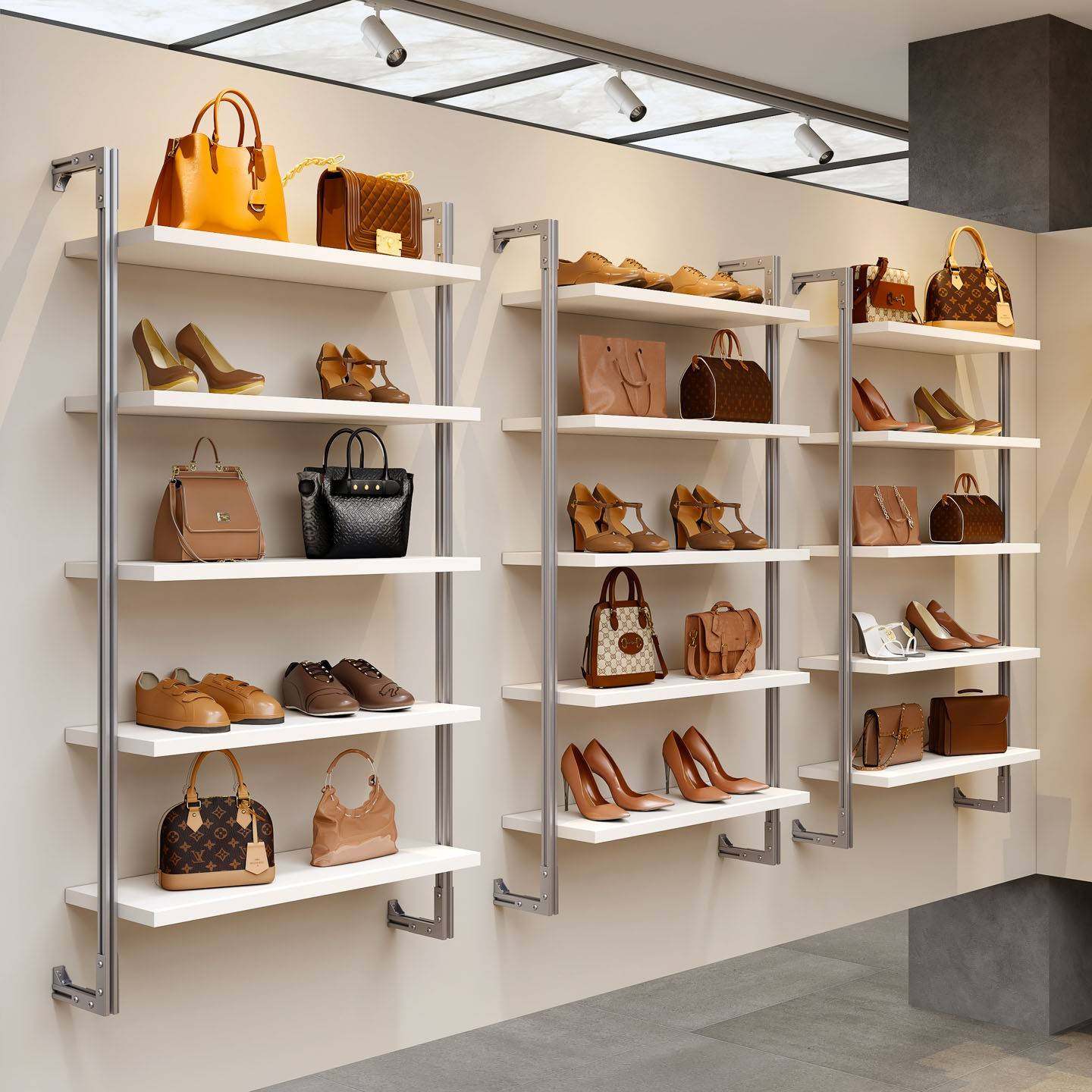 需定制铝型材新款鞋店鞋包架包包展示架陈列架壁挂式多层置物架防,商业/办公家具,鞋货架,淘宝优惠券,粉丝福利购,淘宝优惠卷