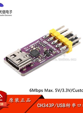 USB转串口模块 6Mbps 5V/3.3V TTL CH343P调试烧录下载器Type-C