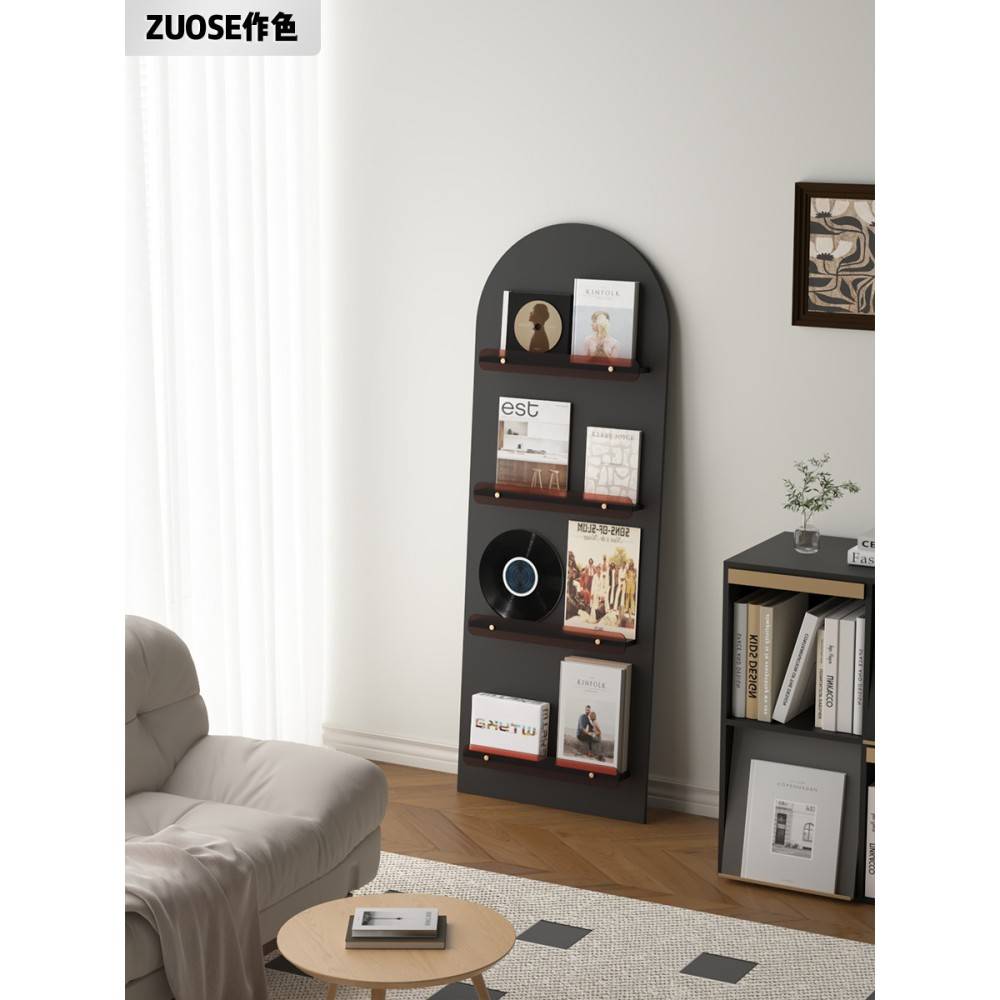 需定制客厅墙书架地板站立杂志架乙烯基存储架小册子存储架垂直记