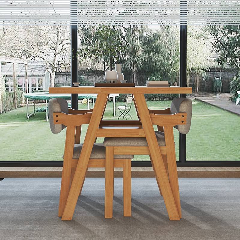 需定制可收纳全实木阳台小型茶桌子客厅家用喝茶桌椅组合一桌二椅