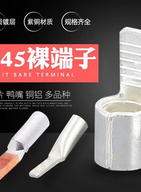 紫铜C45/DTLC-/4/6/10/16/25插片接线端子冷压空开插针铜鼻子鸭嘴