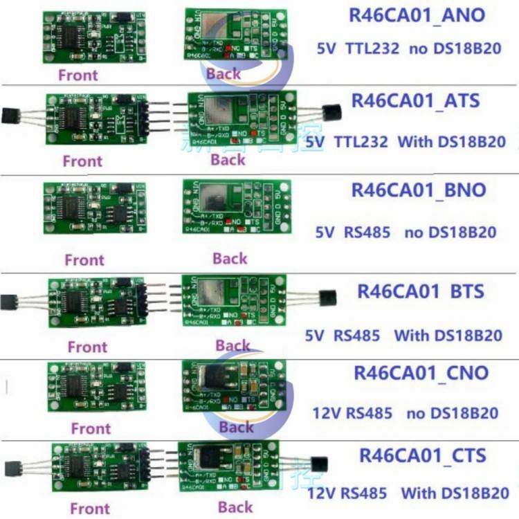 RS485 TTL DS18B20温度传感器MODBUS RTU串口远程采集模块PLC