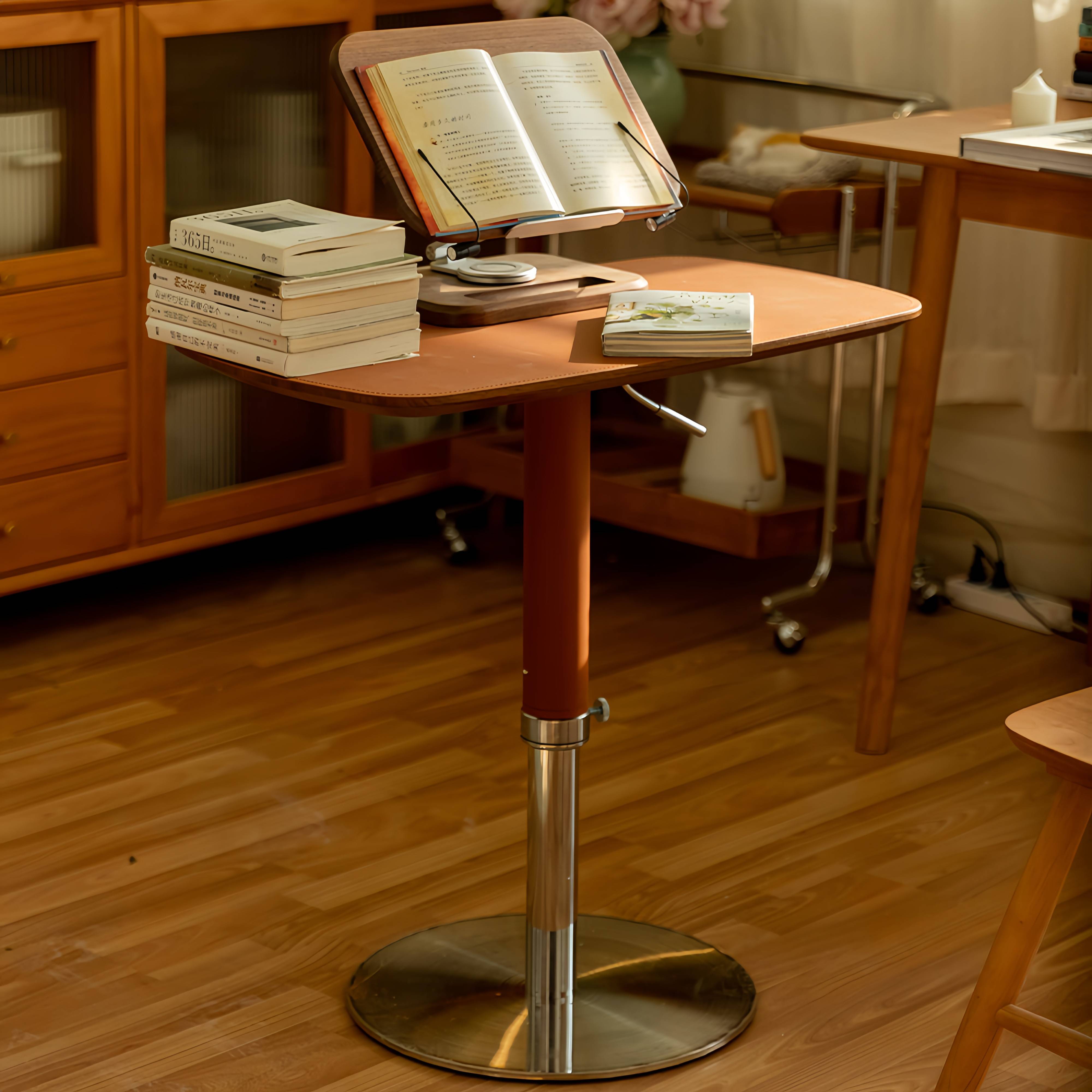 需定制现代创意可升降边几马鞍皮简约沙发角移动小户型客厅置物架