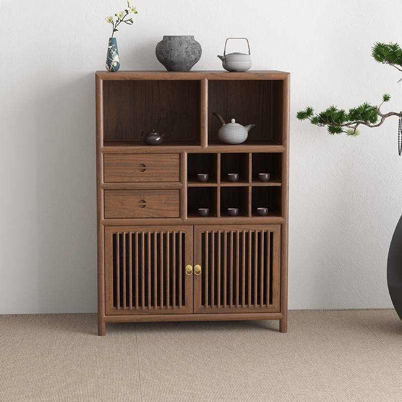 需定制典卯老榆木茶水柜餐边柜子客厅茶水台茶叶柜一体茶边柜实木