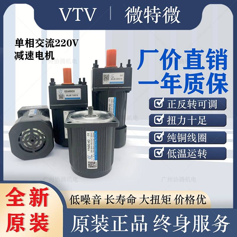 微特微VTV电机YN60 YN70 YN80 YN90 YN100 220V调速马达减速机