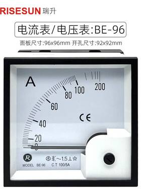 需定制BE-96电流表RISESUN瑞升96X96方形30/5A 400比5A安培表电压