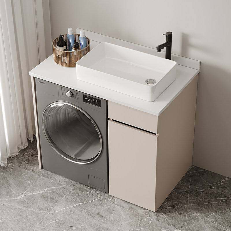 蜂窝铝小户型浴室滚筒洗衣机柜组合陶瓷一体洗脸盆洗漱洗手台定制