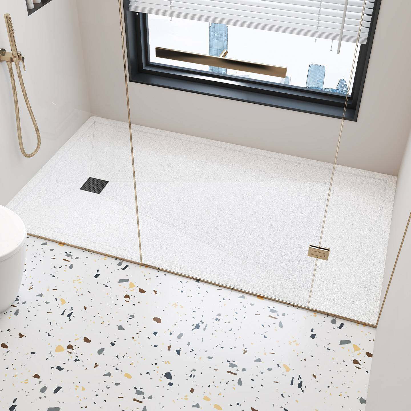 淋浴房一体底座卫生间防水底盘淋浴间防滑岩板淋浴板浴室洗澡地台