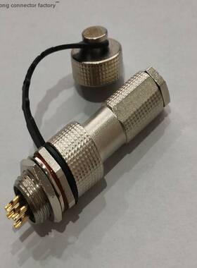 防水IP67航空插头铜镀金G12G-2芯3芯4芯5芯6芯7芯开口12mm连接器