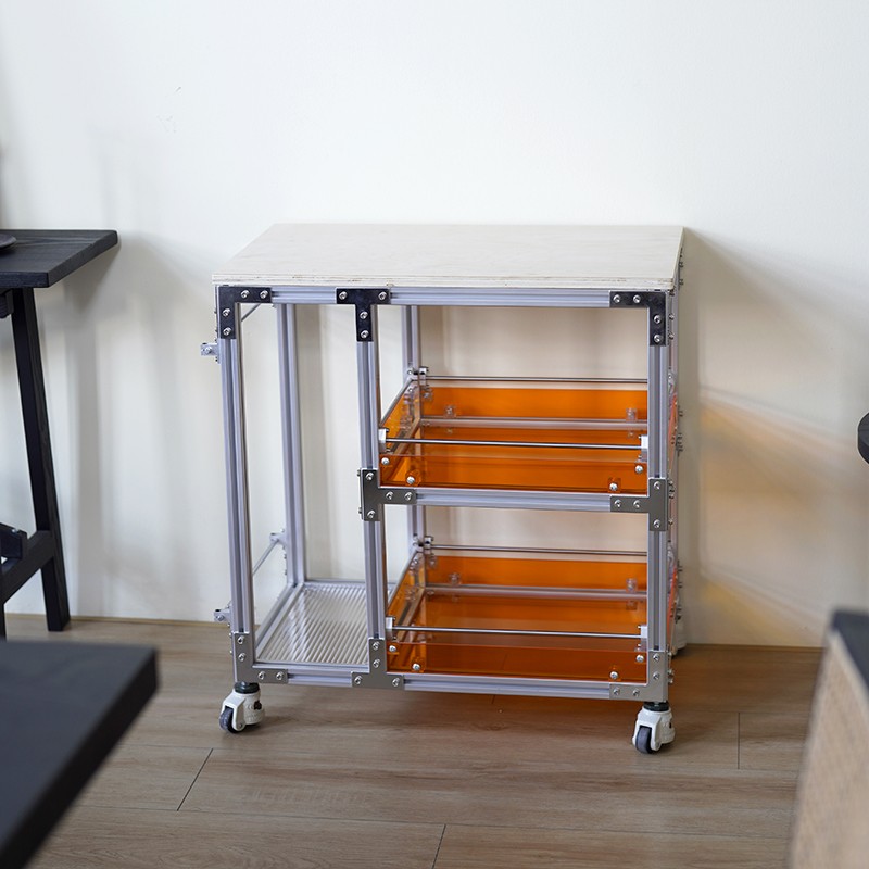 需定制铝型材海洋板茶水柜日式小推车可移动茶台亚克力置物柜子沙