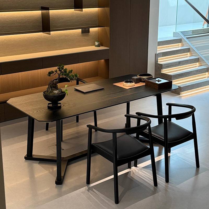 需定制新中式实木茶桌2025新款高端胡桃木家用客厅茶台书房写字办